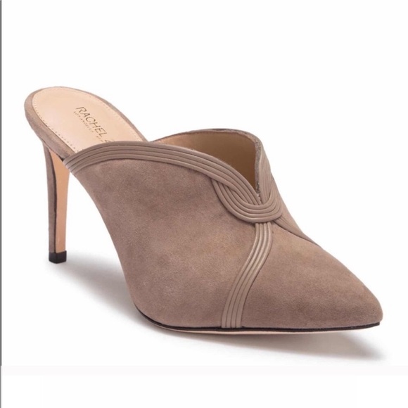 Rachel Zoe Beige Lianne Suede Stiletto Pointed Mules 10 - Picture 1 of 8